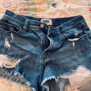 Pink Victoria’s Secret jean shorts size 4 New